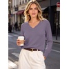 image:imageANRABESS Sweaters for Women Lightweight Loose Fit V Neck Fall OutfitsPurple