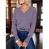 image:imageANRABESS Sweaters for Women Lightweight Loose Fit V Neck Fall OutfitsPurple