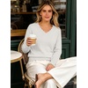 image:imageANRABESS Sweaters for Women Lightweight Loose Fit V Neck Fall OutfitsWhite