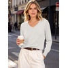 image:imageANRABESS Sweaters for Women Lightweight Loose Fit V Neck Fall OutfitsWhite