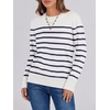 image:imageANRABESS Sweaters for Women Long Sleeve Lightweight Fall OutfitsWhite Navy Blue