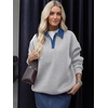 image:imageANRABESS Sweatshirt for Women Button Up Denim Collared Pullover Henley TopGrey