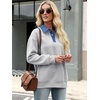 image:imageANRABESS Sweatshirt for Women Button Up Denim Collared Pullover Henley TopGrey