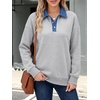 image:imageANRABESS Sweatshirt for Women Button Up Denim Collared Pullover Henley TopGrey
