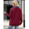 image:imageANRABESS Sweatshirt for Women Button Up Denim Collared Pullover Henley TopWine Red