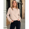 image:imageANRABESS Sweatshirt for Women Oversized Henley Tunic TopsBeige Camel