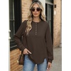 image:imageANRABESS Sweatshirt for Women Oversized Henley Tunic TopsBrown