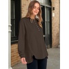 image:imageANRABESS Sweatshirt for Women Oversized Henley Tunic TopsBrown