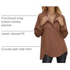 image:imageANRABESS Sweatshirt for Women Oversized Henley Tunic TopsCaramel