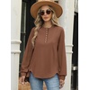 image:imageANRABESS Sweatshirt for Women Oversized Henley Tunic TopsCaramel