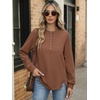 image:imageANRABESS Sweatshirt for Women Oversized Henley Tunic TopsCaramel