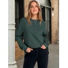 image:imageANRABESS Sweatshirt for Women Oversized Henley Tunic TopsDark Green