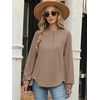 image:imageANRABESS Sweatshirt for Women Oversized Henley Tunic TopsKhaki