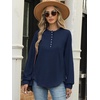 image:imageANRABESS Sweatshirt for Women Oversized Henley Tunic TopsNavy Blue