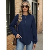 image:imageANRABESS Sweatshirt for Women Oversized Henley Tunic TopsNavy Blue
