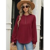 image:imageANRABESS Sweatshirt for Women Oversized Henley Tunic TopsRed
