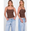 image:imageANRABESS Tank Tops for Women Summer Double Lined Sleeveless TopBrown