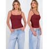 image:imageANRABESS Tank Tops for Women Summer Double Lined Sleeveless TopDeep Red