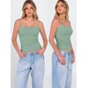 image:imageANRABESS Tank Tops for Women Summer Double Lined Sleeveless TopGrey Green