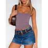 image:imageANRABESS Tank Tops for Women Summer Double Lined Sleeveless TopGrey Purple