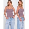 image:imageANRABESS Tank Tops for Women Summer Double Lined Sleeveless TopGrey Purple