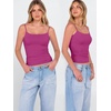 image:imageANRABESS Tank Tops for Women Summer Double Lined Sleeveless TopHot Pink