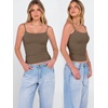 image:imageANRABESS Tank Tops for Women Summer Double Lined Sleeveless TopKhaki