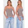 image:imageANRABESS Tank Tops for Women Summer Double Lined Sleeveless TopKhaki Pink