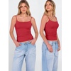 image:imageANRABESS Tank Tops for Women Summer Double Lined Sleeveless TopRed
