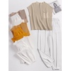 image:imageANRABESS Two Piece Sets for Women Lounge Airport OutfitsKhaki White