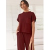 image:imageANRABESS Two Piece Sets for Women Lounge Airport OutfitsMaroon Red