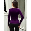 image:imageANRABESS Velvet Tops for Women Wrap Long Sleeve V Neck Shirt Dressy BlousePurple