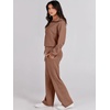 image:imageANRABESS Women 2 Piece Set Sweatsuits Lounge Fall OutfitsBurnt Brown