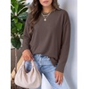 image:imageANRABESS Women Extra Soft Long Sleeve Shirts Oversized Thermal Fleece TopsBrown