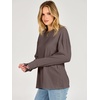 image:imageANRABESS Women Extra Soft Long Sleeve Shirts Oversized Thermal Fleece TopsBrown
