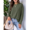 image:imageANRABESS Women Extra Soft Long Sleeve Shirts Oversized Thermal Fleece TopsGreen