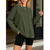 image:imageANRABESS Women Extra Soft Long Sleeve Shirts Oversized Thermal Fleece TopsGreen