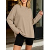 image:imageANRABESS Women Extra Soft Long Sleeve Shirts Oversized Thermal Fleece TopsKhaki