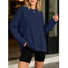 image:imageANRABESS Women Extra Soft Long Sleeve Shirts Oversized Thermal Fleece TopsNavy