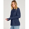image:imageANRABESS Women Extra Soft Long Sleeve Shirts Oversized Thermal Fleece TopsNavy