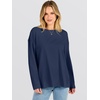 image:imageANRABESS Women Extra Soft Long Sleeve Shirts Oversized Thermal Fleece TopsNavy