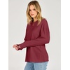image:imageANRABESS Women Extra Soft Long Sleeve Shirts Oversized Thermal Fleece TopsRed