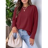 image:imageANRABESS Women Extra Soft Long Sleeve Shirts Oversized Thermal Fleece TopsRed