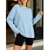 image:imageANRABESS Women Extra Soft Long Sleeve Shirts Oversized Thermal Fleece TopsSky Blue
