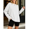 image:imageANRABESS Women Extra Soft Long Sleeve Shirts Oversized Thermal Fleece TopsWhite