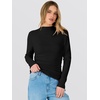 image:imageANRABESS Women Long Sleeve Mock Neck Shirts Fall Ruched Fitted Thermal TopsBlack