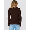 image:imageANRABESS Women Long Sleeve Mock Neck Shirts Fall Ruched Fitted Thermal TopsCoffee