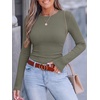 image:imageANRABESS Women Long Sleeve Shirts Ribbed Fitted TopsArmy Green
