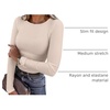 image:imageANRABESS Women Long Sleeve Shirts Ribbed Fitted TopsBeige