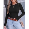 image:imageANRABESS Women Long Sleeve Shirts Ribbed Fitted TopsBlack